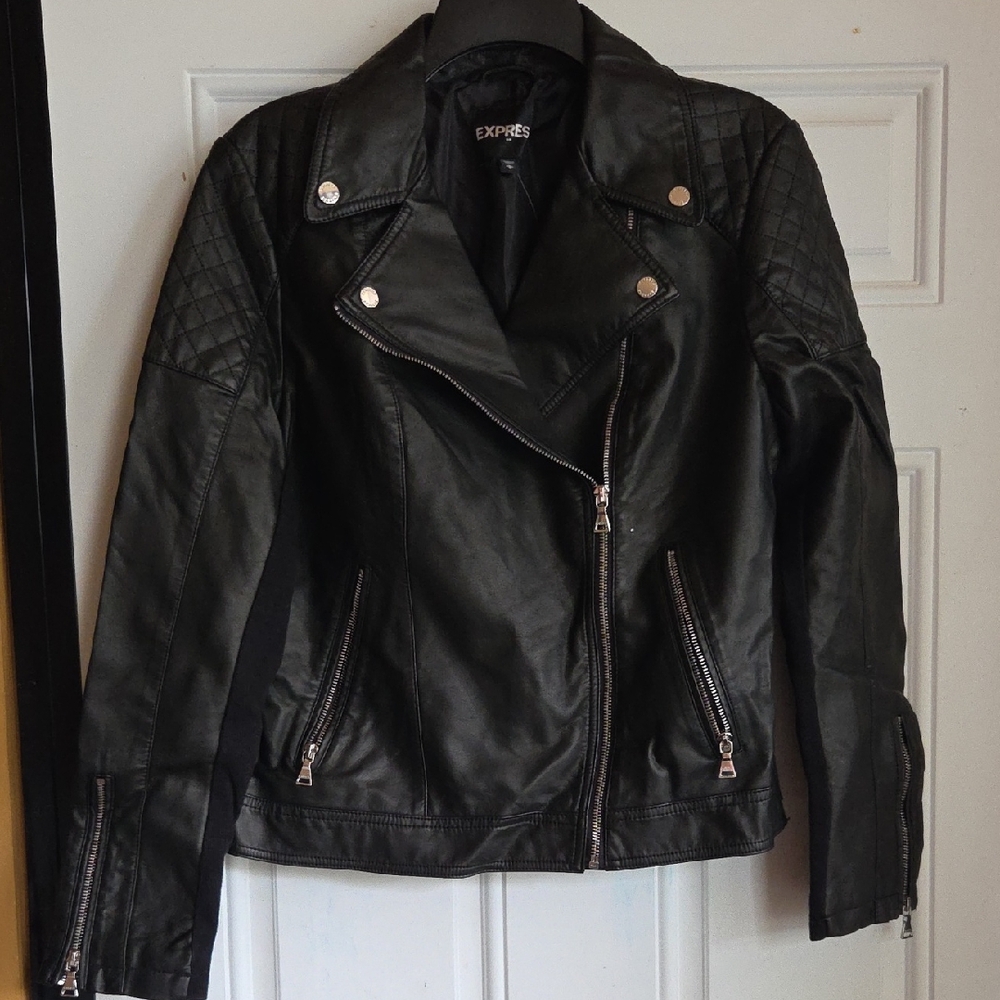 Express Black Leather Women's Jacket
